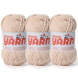 Paquete de 3 hilos de chenilla gruesos de felpa para ganchillo, hilo de terciopelo suave y esponjoso para ganchillo, manta de bebé mullida, hilos de Amigurumi voluminosos de 300 g/393 yardas (3 beige)