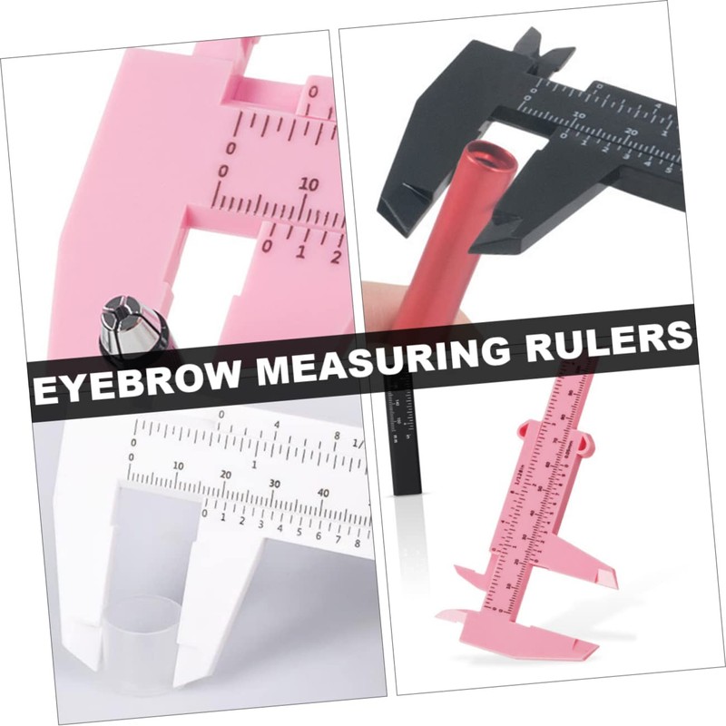 Angoily 6pcs Eyebrow Calipers Dual Scale Ruler for Precise Eyebrow