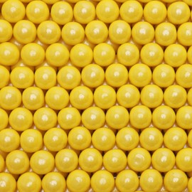 Shimmer Gumballs - Bubble Gum for Kids Yellow Candy - 45 Pearl Lemon Gumballs per Bag Chewing Gum - Nostalgic Valentines Candy for Party Favors Easter Basket & Sweet Treats, 16mm (0.62 inch)