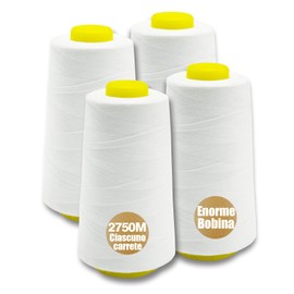 Sewing Thread Overlock Yarn 100% Polyester White Sewing Thread Set for Sewing Thread Thread Yarn Sewing Machine 4 Sewing Thread Twine Tear-Resistant Sewing Machine Thread Sewing Thread Sewing Thread