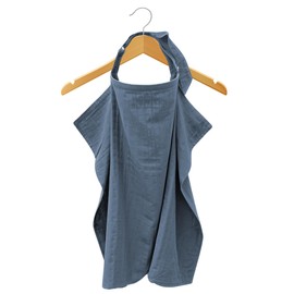 MOZAH 100% Organic Cotton Muslin Nursing Cover for Baby Breastfeeding, Breathable 100% Cotton Breastfeeding Cover with Rigid Hoop for Mother Nursing Apron, Multi-use Carseat Canopy (Blue Mirage)