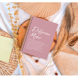 OXW Pink Meeting Notebooks for Work, Difference Maker Gift Office Work Notebook Journal for Writing Note Taking, Thank You Gifts for Women Men Leader Boss Mentor Manager Principal, 5.5"x8.3"