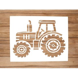 Generic Tractor Stencil | Farm Truck Stencils for Painting on Wood, Glass, Wall, Rock, Fabric, Walls, Canvas, Glassware | Tractor Stencils (5x6), White, 90823489234