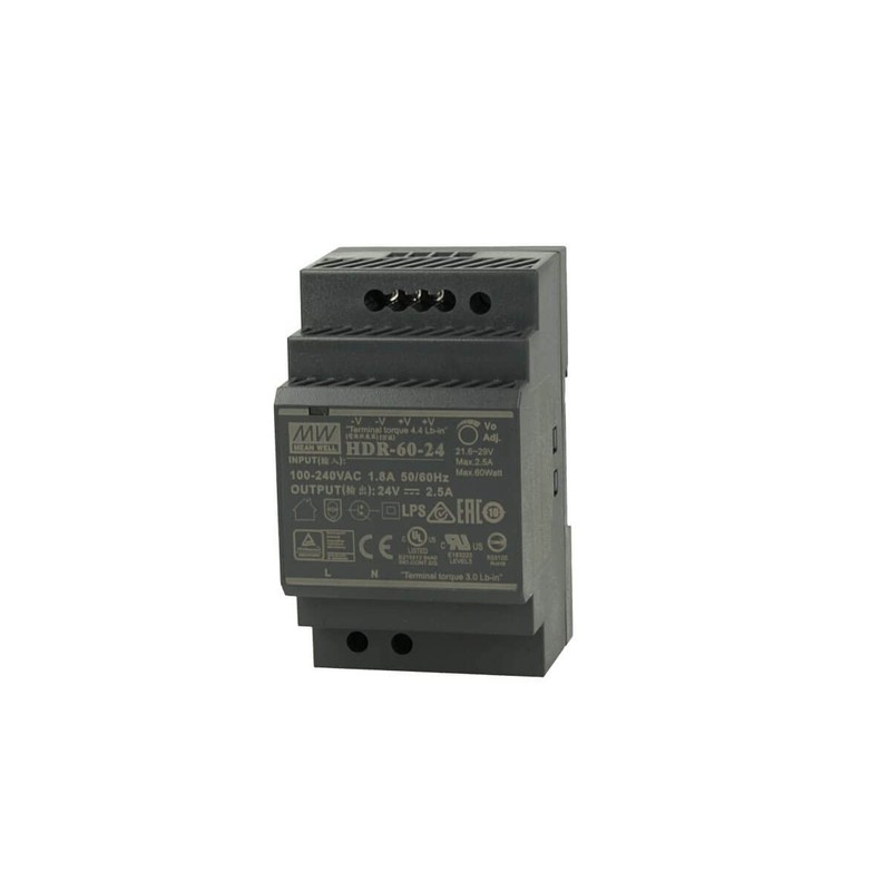 Mean Well Din-Rail power supply 60W 24V 2,5A ; MeanWell