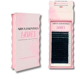 Ariya Lashes Premium Mix 16 Lines Individual Classic Fan Eyelashes Extension, C-CC-D Curl, Professional 100% Handmade Volume & Hybrid Lashes, 0.18CC-(8mm-15mm)