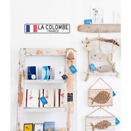 La Colombe, France - French Flag Street Sign - Metal Novelty Sign for Home Decoration, Man Cave Street Sign, France City Sign, Restaurant Wall Decor - 4x18 inches