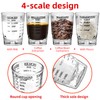 2 OZ 4 Features Shot Glasses Measuring cup Liquid Heavy