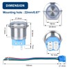 DMWD 1Pc 22mm Momentary Metal Push Button Switch 12V 24V