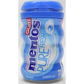 Mentos, Pure Fresh, Gum, Sugar Free, Fresh Mint (Pack of 4)