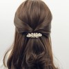 Women's Pearl Flower Motif Hair Barrette Hair Ornament (5 Petals)