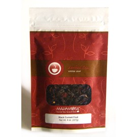 Mahamosa Herbal Flavored Tea Blend and Tea Filter Set: 8 oz Black Currant Fruit Herbal Tea, 100 Loose Leaf Tea Filters (Bundle- 2 items)(Tea ingredients: Elderberries, grapes, hibiscus blossoms, flavoring, freeze-dried blackberries, freeze-dried raspberr