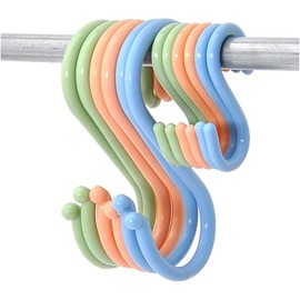 Haobase 12 Pcs S Shape Colorded Plastic Hanging Hooks Home Kitchen Accessories