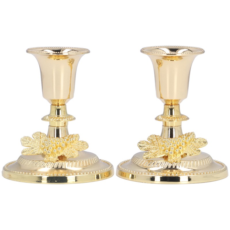 2Pcs Metal Candle Stand Good Stability Multifunctional European Simple Candle
