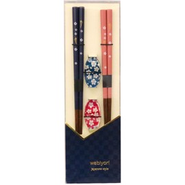 Ishida Chopsticks, Black/Pink, Made in Japan, Product Size: Chopsticks: 9.1 inches (23 cm) / 8.3 inches (21 cm), Chopsticks Rest 1.8 x 1.0 x 0.3 inches (4.5 x 2.5 x 0.7