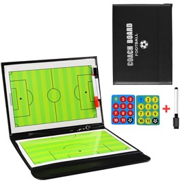 Wrzbest Soccer Football Tactic Board Coach's Coaching Strategy Clipboard Foldable Dry Erase Whiteboard