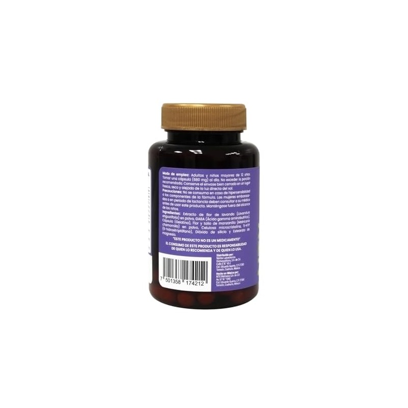 Lavanda + 5-HTP + GABA + Manzanilla 30 Cápsulas, Suplemento