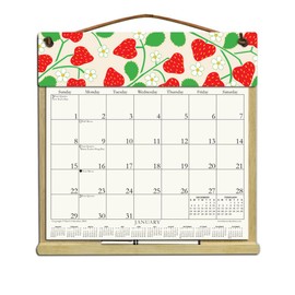 Wooden Refillable Calendar Holder with 2022 and 2023 calendars and Includes an Order Form Page for 2024- Strawberries