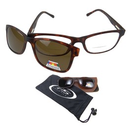 proSPORT Bifocal Sun Glasses Magnetic Polarized Clip On 2 in 1 Clear Brown Lenses 1.25 1.50 1.75 2.00 2.25 2.50