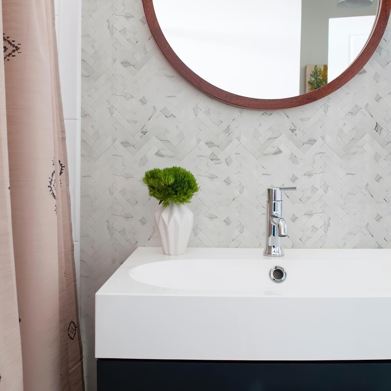 COLAMO Luxury 5Pack Peel and Stick Herringbone Mosaic Tiles for