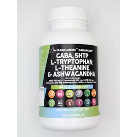 Clean Nutraceuticals GABA 5 HTP L Tryptophan L Theanine Ashwagandha SAM-e L-Glycine - Mood Support Vitamins for Women and Men with L-Tyrosine - 5pack