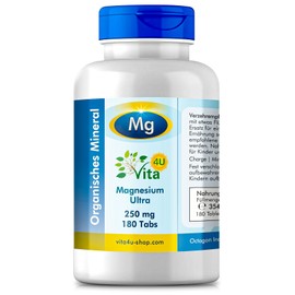 Magnesium Bisglycinate 1800 mg XXL Tablets - 180 x 250 mg Elementary Magnesium - Vegan & Laboratory Tested - Maxxi Tabs: Magnesium Chelate High Dose