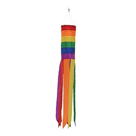 In the Breeze Rainbow Column - 33 Inch Windsock - Colorful Hanging Decoration - Red, Orange, Yellow, Green, Blue, Purple,4847