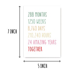 EruditeGifts 24Th Anniversary Card - Funny 24 Years Wedding Anniversary Card - Funny Wedding Anniversary Card - 24Th Anniversary Card For Him Her