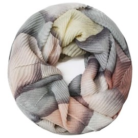 Glamexx24 Loop Tube Scarf for Women Creped Loop Scarf Warm and Soft Tube Scarf Abstract Motifs Crash Crinkle Cloth Lightweight, Pink, purple, beige, grey