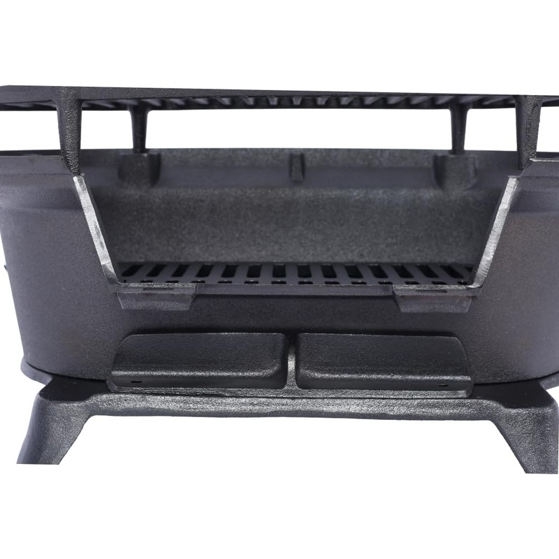 Outill Oval Cast Iron Grill Outdoor, Portable Charcoal Grill and