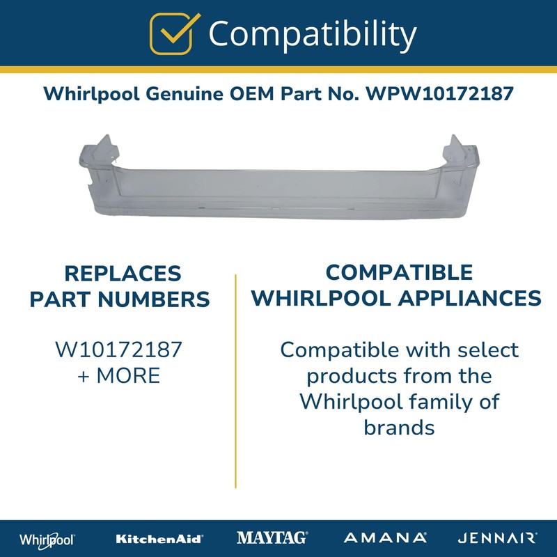 Whirlpool WPW10172187 OEM Refrigerator Door Shelf Bin, White