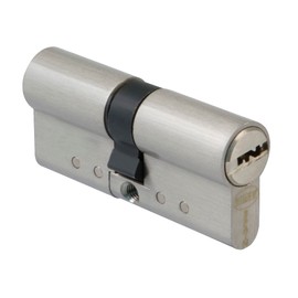 Amig - Hochsicherheitszylinder Modell 20.010 | Matt verchromtes Messing | Doppelkupplung und Bohrschutz | Eigentumskarte und 5 Sicherheitsschlüssel | 70 (35-35) mm | Metallbau