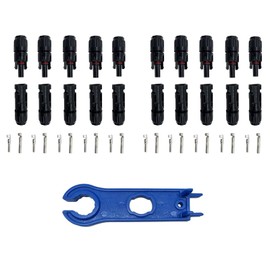 Solar MC4 Connector Set IP67 Waterproof 10 Pairs Male/Female with Mounting Key Copper Tin Plating