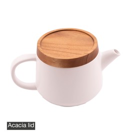 Point-Virgule Teapot with Strainer Insert Stainless Steel for Pure Aroma, White, 600 ml