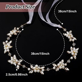 Flower Girl Headband for Wedding, Princess Rhinestone Crystal Pearl Tiara Flower Girl Accessories Birthday Party First Communion Headband Wedding