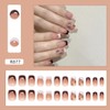 French Tips Press on Nails Medium Square Fake Nails With