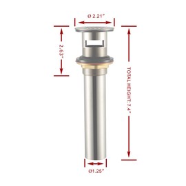 Purelux Grid Drain Strainer Assembly with Overflow for Bathroom Sink, Made of Brass Chrome Finish