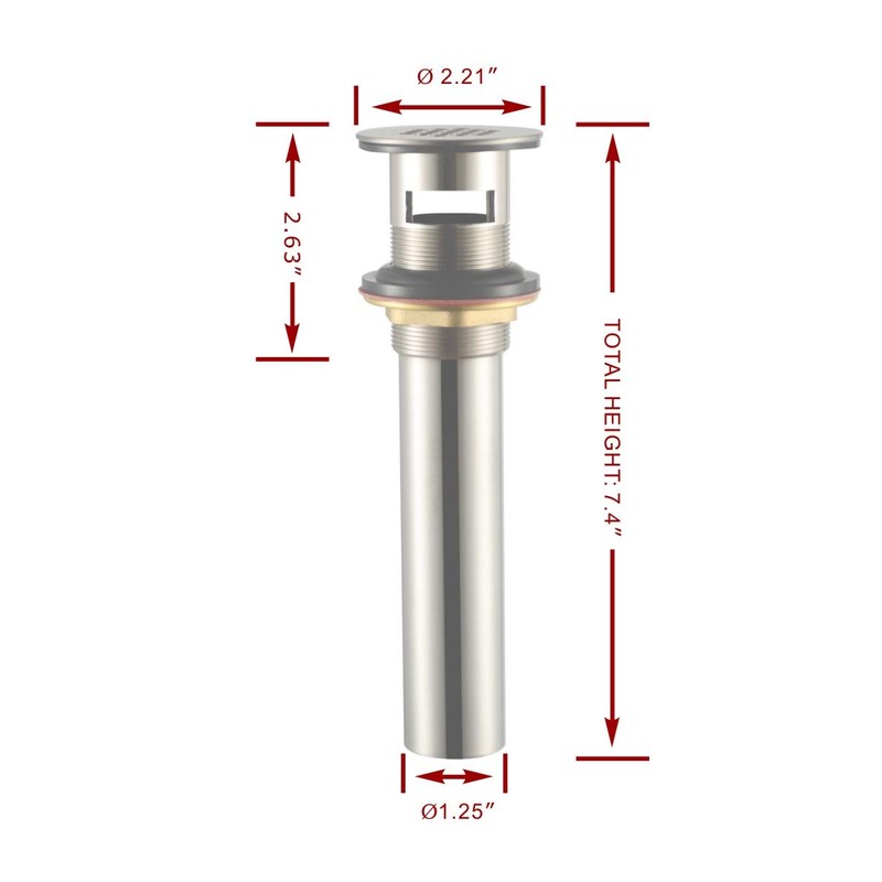 Purelux Grid Drain Strainer Assembly with Overflow for Bathroom Sink,