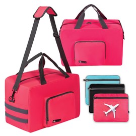 Personal Item Travel Bag for Airlines - Underseat & Carry-on Travel Bag, Cabin Duffel Holdall, Tote Luggage for Women & Men, Foldable, Water Resistant, Overnight Weekender Bag 16x10x8 in (40x25x20cm)