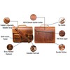 Jaald 13" leather messenger bag laptop case office briefcase gift