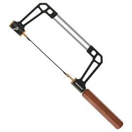 TOOLCOOL Coping Saw for Woodworking Aluminum Alloy Frame Hardwood Hex Handle Handsaw with 15T 18T 24T High Speed ​​Steel Saw Blades
