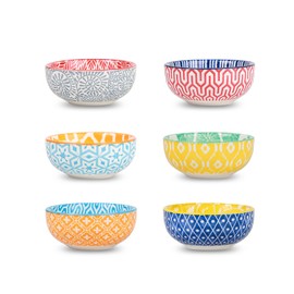 Selamica Ceramic Dipping Bowls Small Dip Bowl 3 inch Soy Sauce Dish Set, 2.7 oz Mini bowl for Side Dish, Appetizers, Sushi, BBQ, Set of 6, Assorted Colors