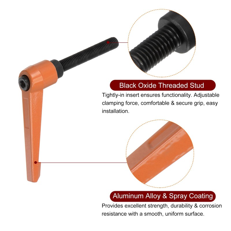 QUARKZMAN Adjustable Clamping Lever Handles M10 x 50 mm Male