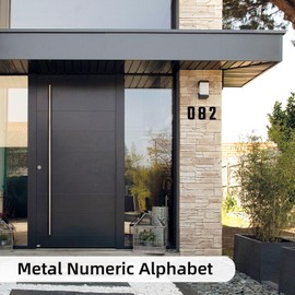 Ya_chtttwo Metal House Numbers,6" Black Metal Modern Door Garden Mailbox Apartments Outside Farm Decorative Letters House Numbers with Nail Kit Visibility Signage(Black-J)