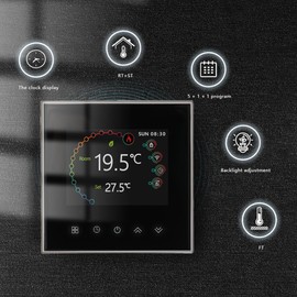 MelkiSmart Wi-Fi Thermostat – 2002 Series Programmable Touchscreen Thermostat Suitable for Water/Electricity/Gas Systems – Compatible with Alexa,Google Home,IFTTT