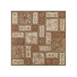 Achim Imports VFT941POVR Home Furnishings Portfolio 12x12 2.0mm Self Adhesive Floor, Cobble Mosaic, 9 Tiles/9 sq. ft Vinyl, 12" W x 12" L x 2mm T, 9 Square Feet