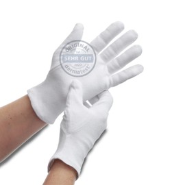 DarBene Cotton Gloves Soft 1 Pair XXL, Dermatest: Very Good, 100% Cotton, Jersey Gloves, Fabric Gloves for Hand Masks, Perfect Fit, White