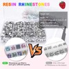Morcheiong 17000Pcs Resin Rhinestones Transparent Flatback Crystals Diamond Includes Tweezers