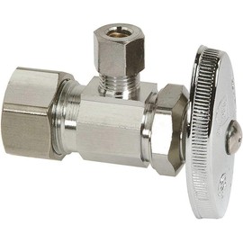 BRASSCRAFT OCR09X C Multi-Turn Angle Stop, 5/8" Od Comp X 1/4" Od Comp, Chrome Plated, Lead Free - 2491112