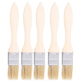 ¡¾Pack of 5¡¿Barbecue Brush Pastry Brush Basting Oil Brush Wooden Handle High Temperature Heat Resistant Replacement for Outdoor Cam BBQ Picnic