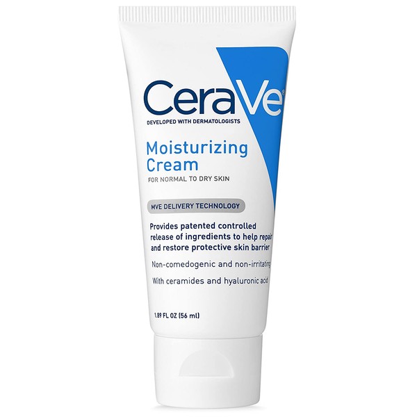 CeraVe Moisturizing Cream | 1.89 Ounce | Travel Size Face and Body Moisturizer for Dry Skin , ivory